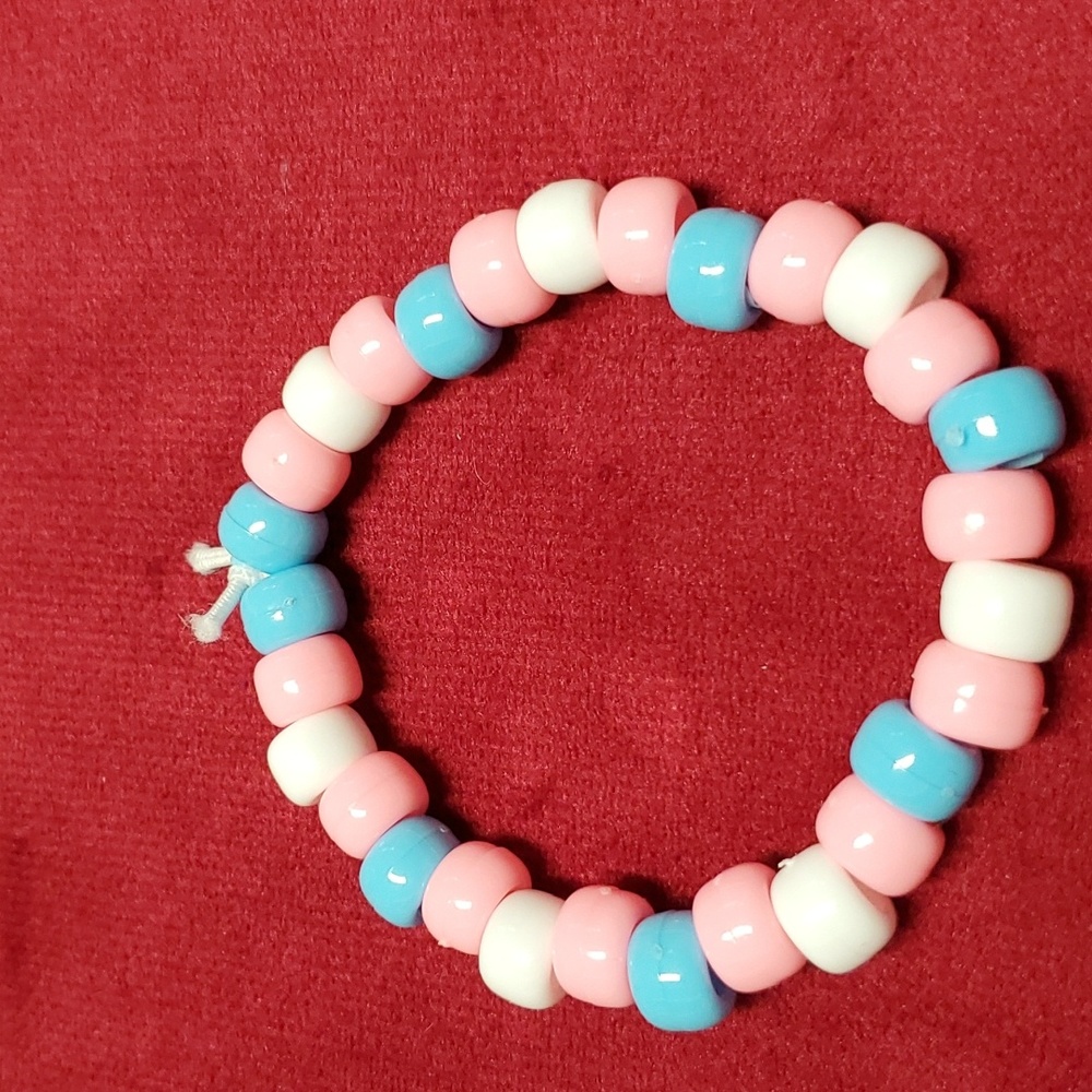 Trans Pride Flag Bracelet, Pony or Kandi Beads